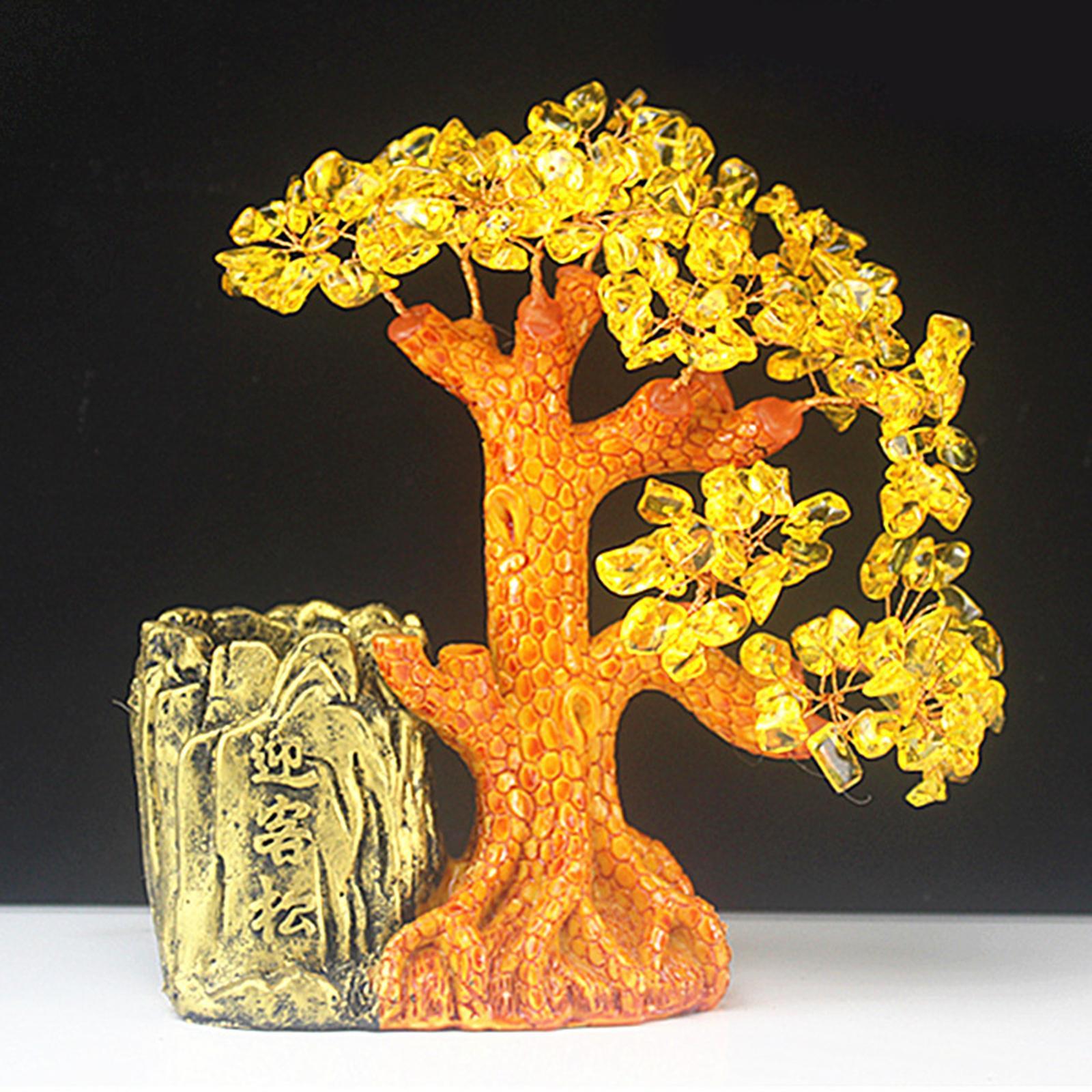 Lucky Money Tree Pen Holder Ornament Statue Crafts for Table Decor