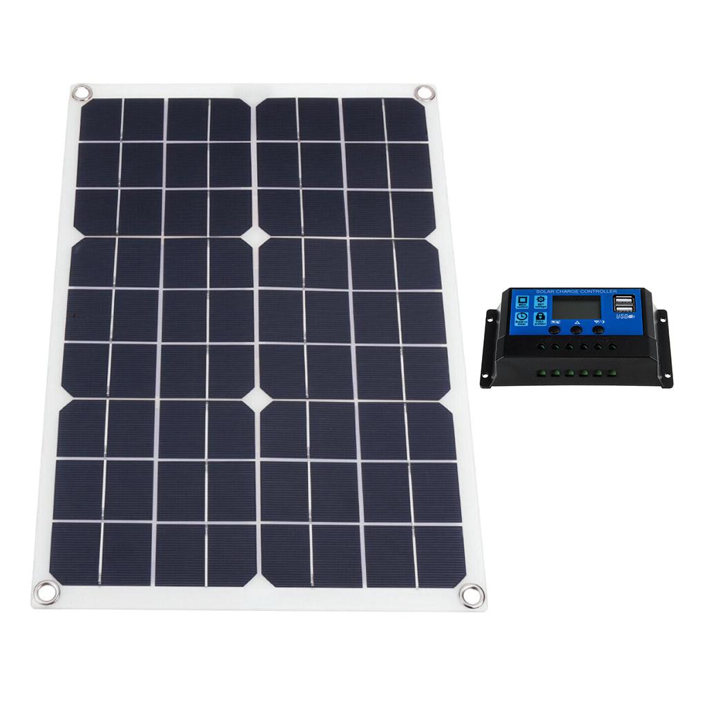 20W Flexible Solar Panel  10A Solar Charge Controller with   Clip