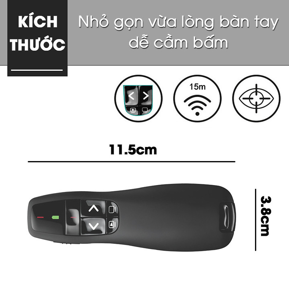 R400 Bút thuyết trình lazer pointer cao cấp bút trình chiếu giảng dạy không dây dành cho giáo viên, học sinh, sinh viên, nhân viên văn phòng