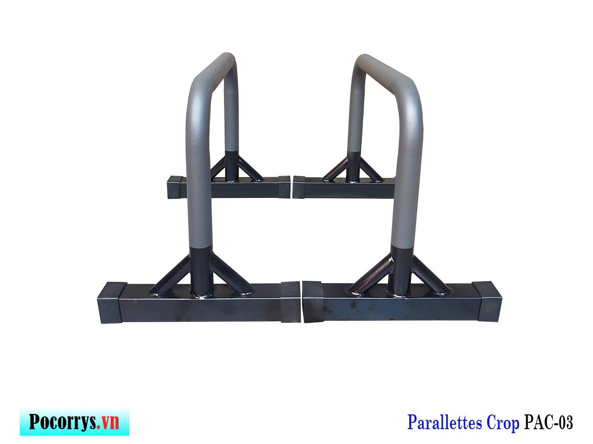 Xà kép Parallettes Crop cao 45cm, Pocorrys PAC-03, Màu ghi chân đen