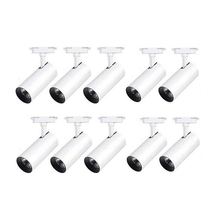 Bộ 10 Đèn Led rọi ray ống bơ 5W trang trí shop