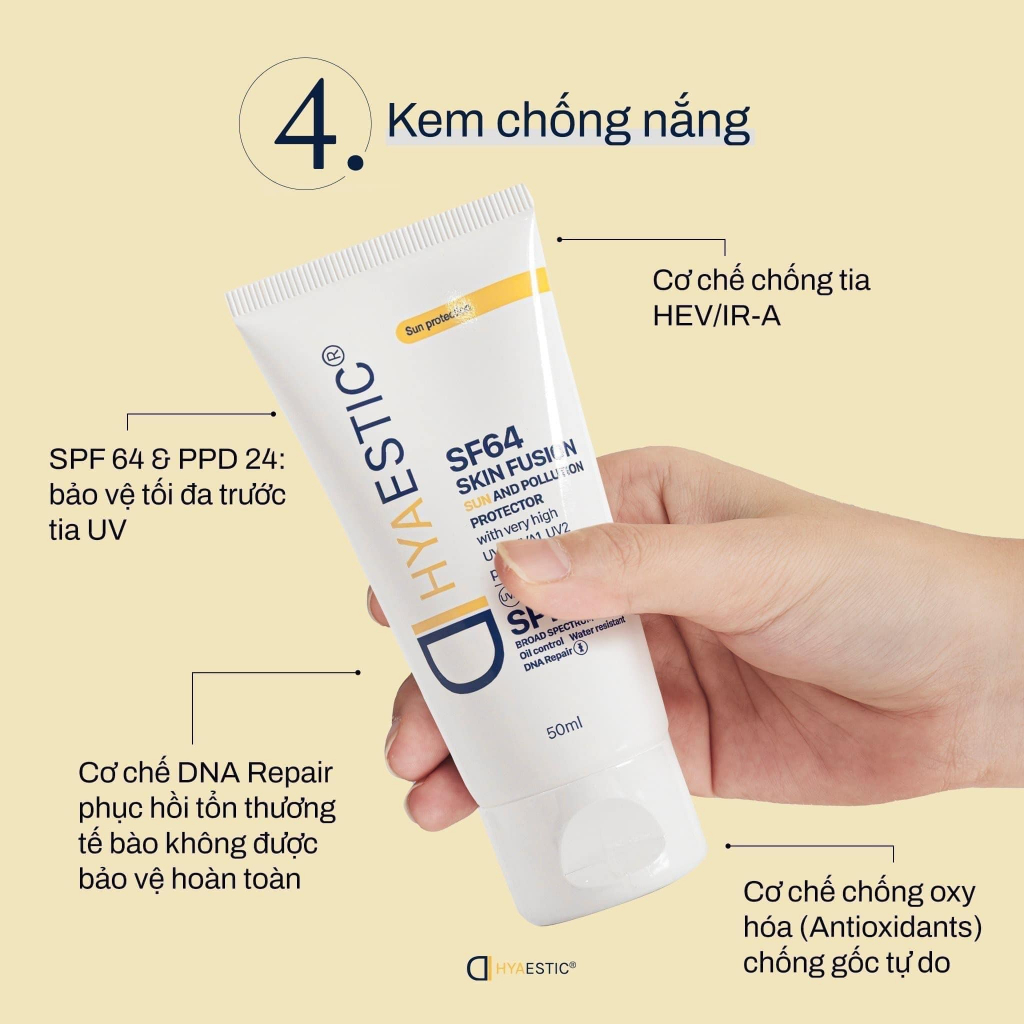 Kem chống nắng bảo vệ tối đa Hyaestic Skin Fusion SF64 Sun And Pollution Protector SPF50+