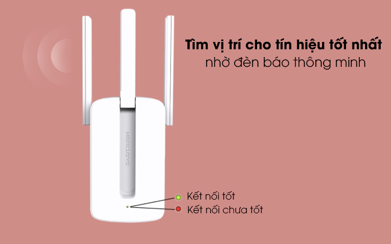Bộ Mở Rộng Sóng Wifi Chuẩn N Mercusys MW300RE Trắng - Hàng chính hãng