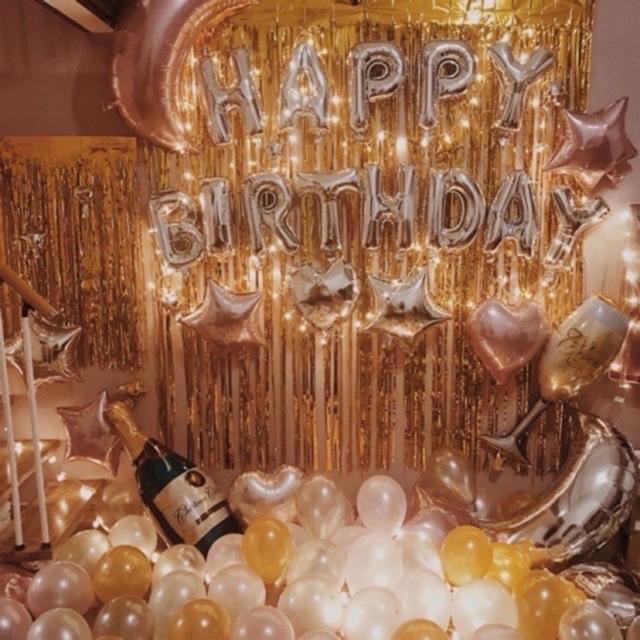 Set bóng chữ HAPPY BIRTHDAY + 50 bóng nhũ