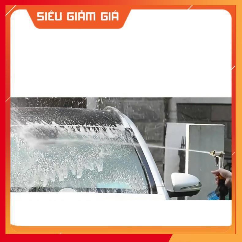Bộ dây vòi xịt nước rửa xe, tưới cây . tăng áp 3 lần, loại 3m, 5m 206587Vđầu đồng, cút đồng, d.vàng