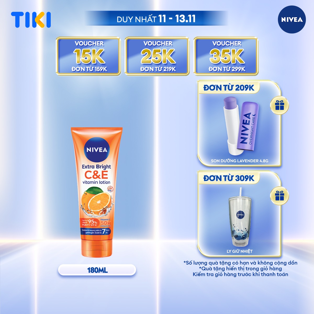 Sữa Dưỡng Thể NIVEA Vitamin Dưỡng Sáng Da (170 ml) - 99191+99189