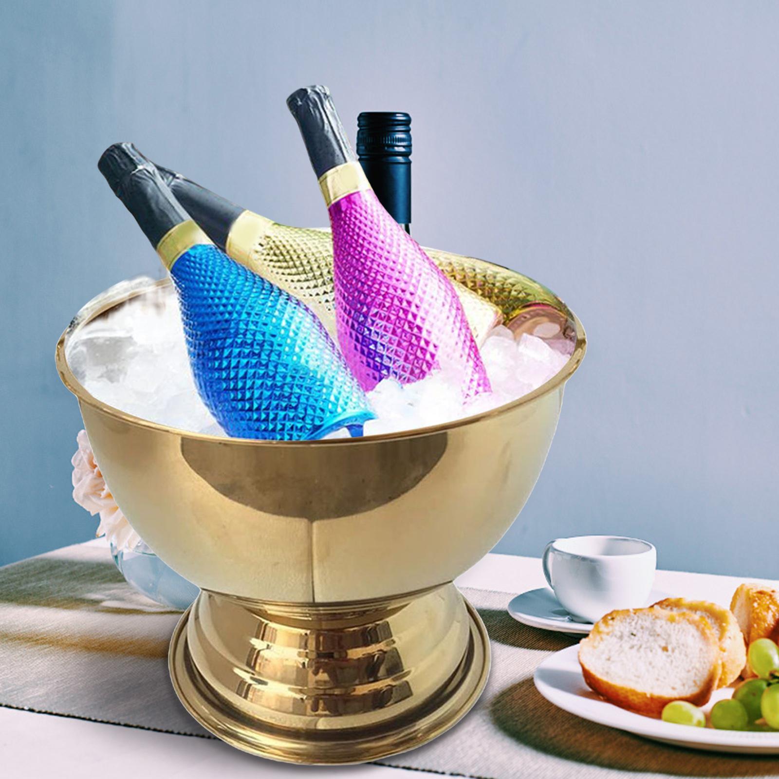 Stainless Steel Wine Beer Cool Ice Bucket Punch Bowls Champagne Cooler for Weddings Outdoor Activities