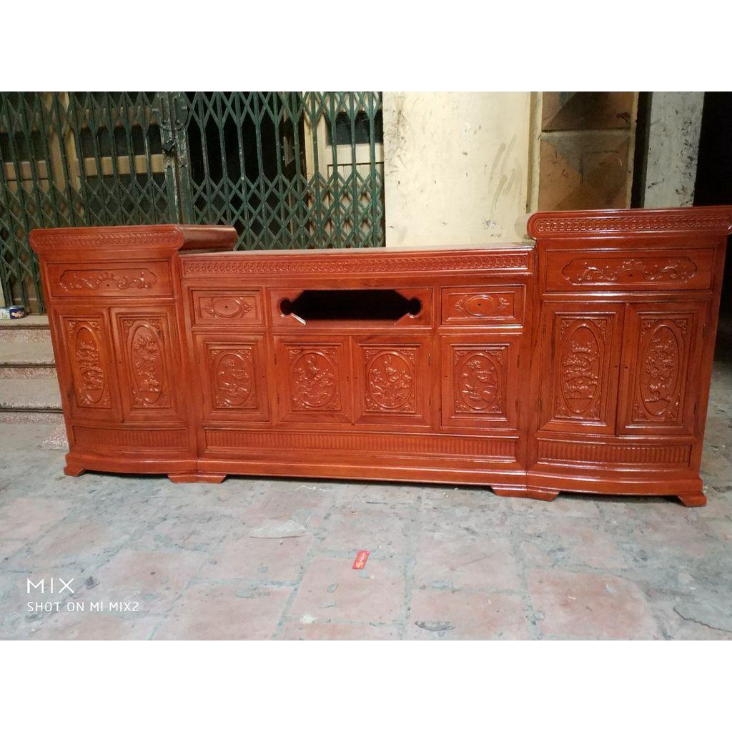 Kệ Tivi đẹp gỗ hương đá - kệ sừng trâu