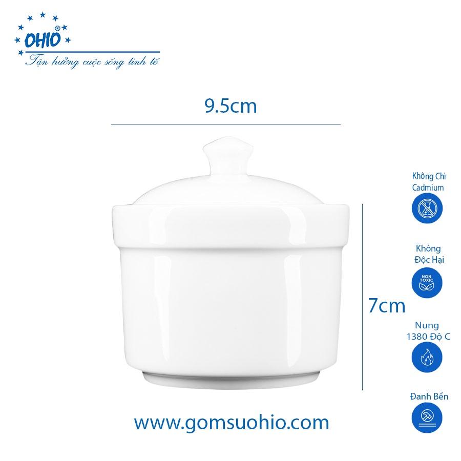 Thố Chưng 9.5 cm Sứ Trắng OHIO 300ml