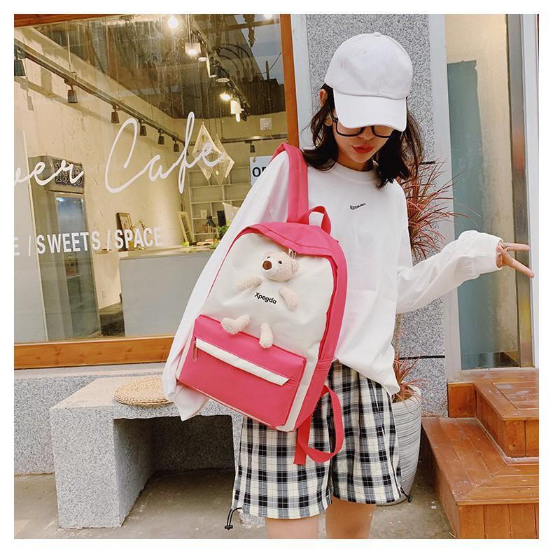Balo Ulzzang Thời Trang Chống Nước XPEGDA + Tặng Gấu Xinh- B02