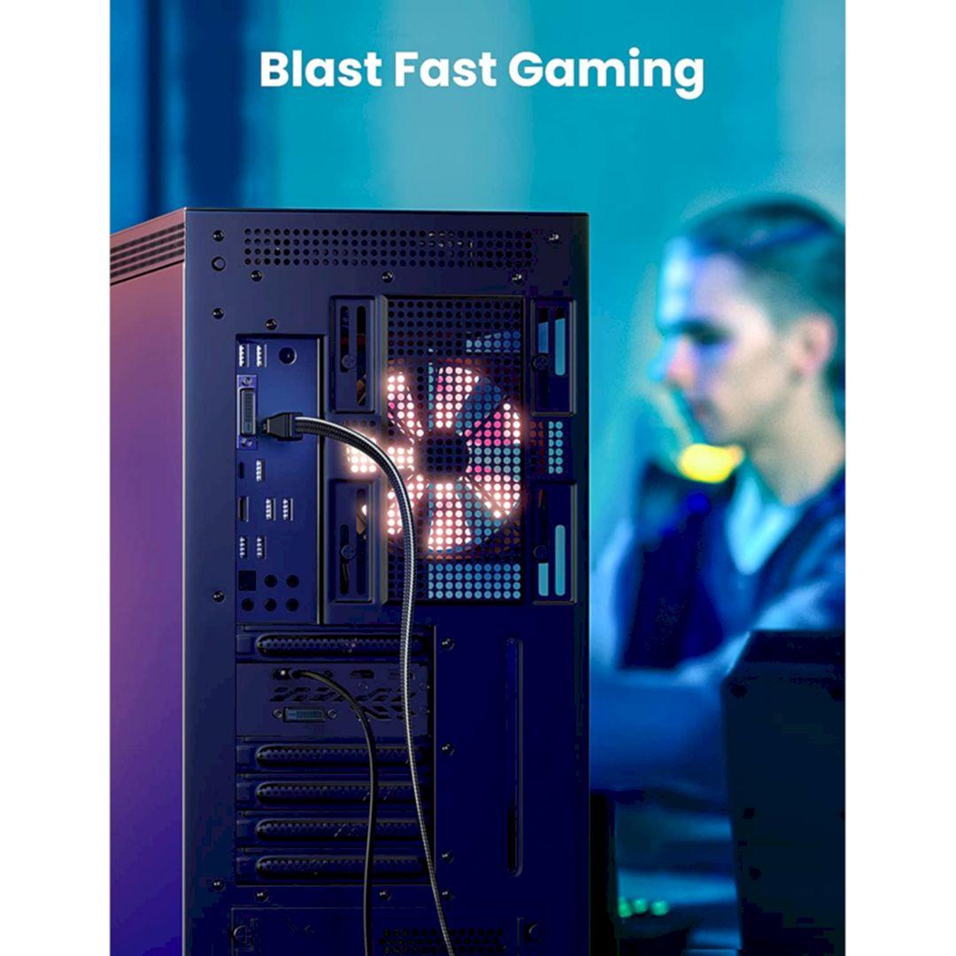 Ugreen UG40176NW190TK 15m 40Gbps 2000mhz dây dẹt Nylon Braided Màu Đen Cáp mạng Cat8 - HÀNG CHÍNH HÃNG