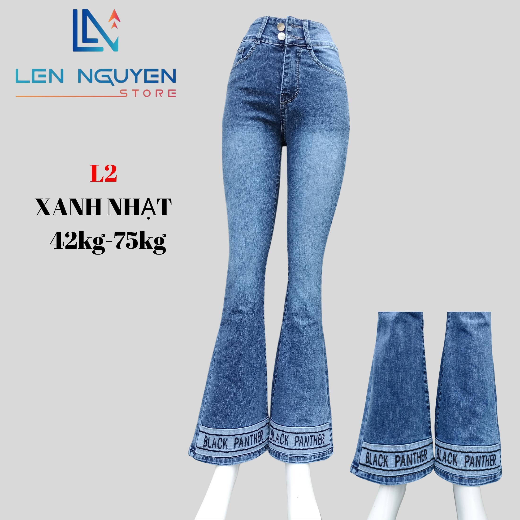 L2_Loe dài kiểu thêu lai dài 99-100cm,    Vải Cao Cấp Co Giãn ,Mềm Mịn Thoáng Mát Women Pants - Xanh Nhạt