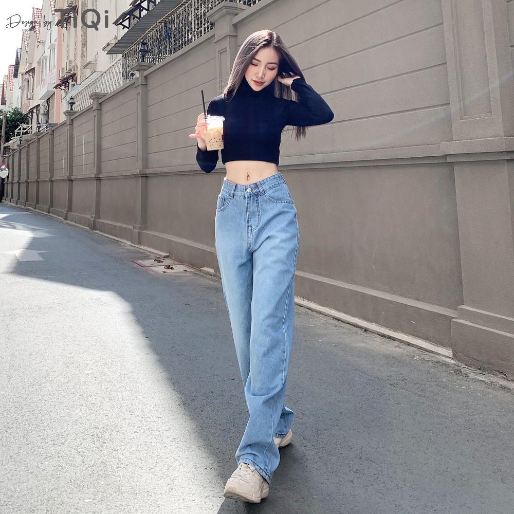 Quần jean ống suông Nữ lưng cao TiQi Jeans B2-1581