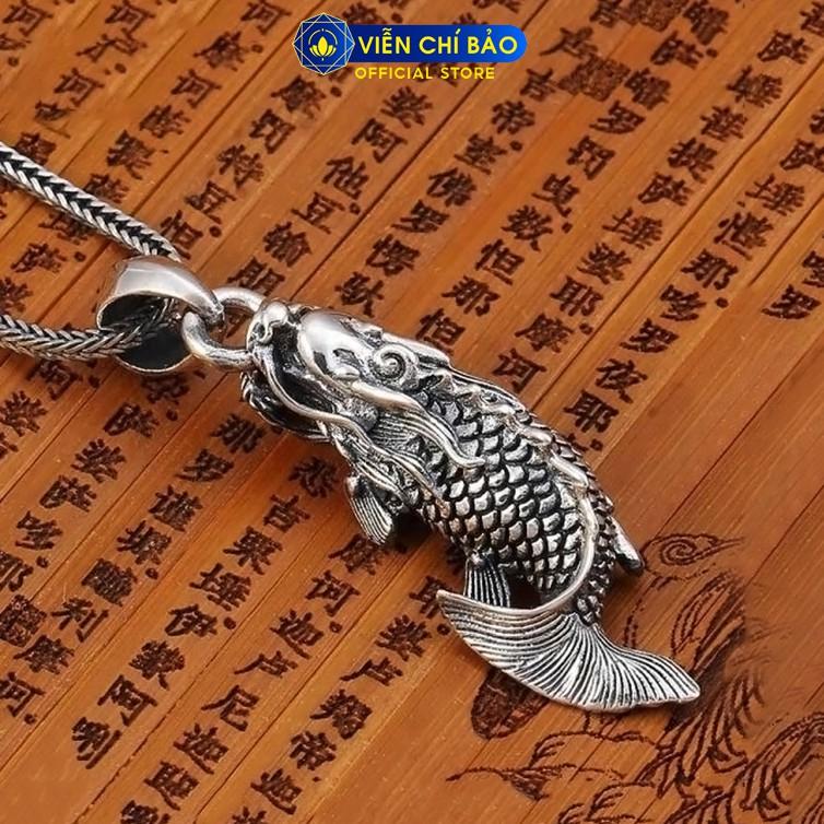 Mặt dây chuyền bạc nam Cá Chép Hóa Rồng chất liệu bạc Thái 925 thời trang phụ kiện trang sức nữ Viễn Chí Bảo M100500