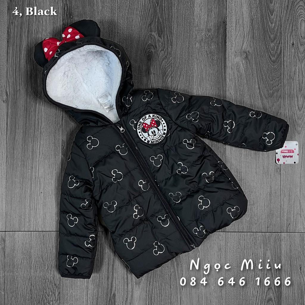 Áo phao Mickey lót lông cừu cho bé gái