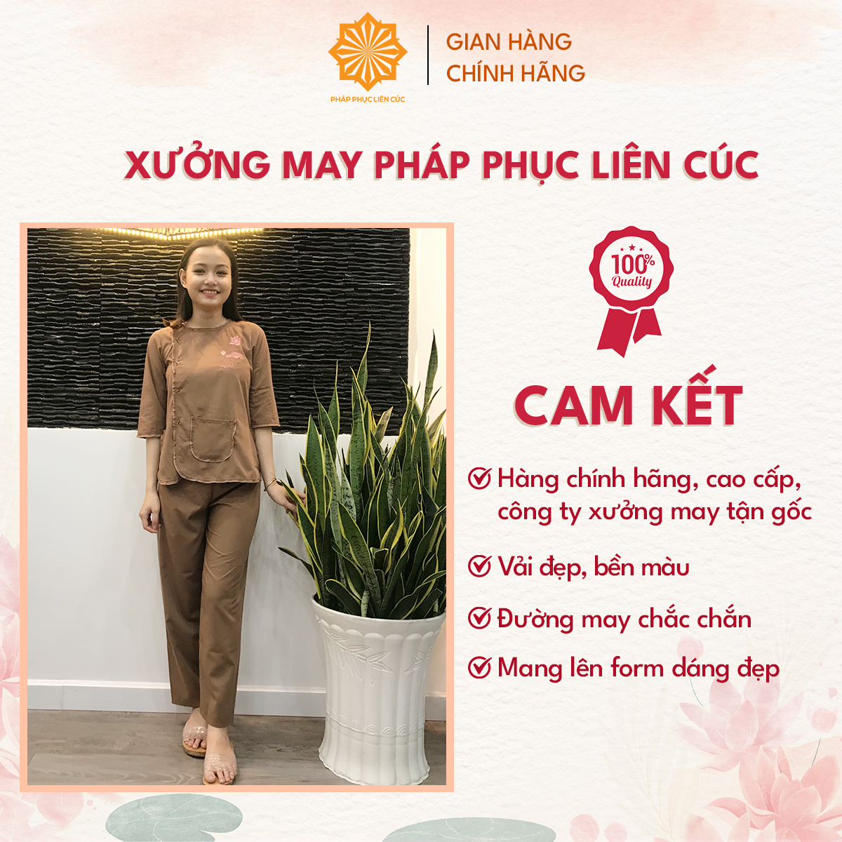 Đồ lam đi chùa nữ - Pháp phục mẫu bác sỹ vải kate bền màu không nhăn xưởng may Liên Cúc - TT TC