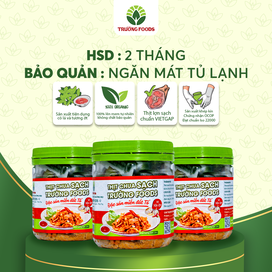 Combo 3 Hộp Thịt Chua Tỏi Ớt Trường Foods 180g/Hộp