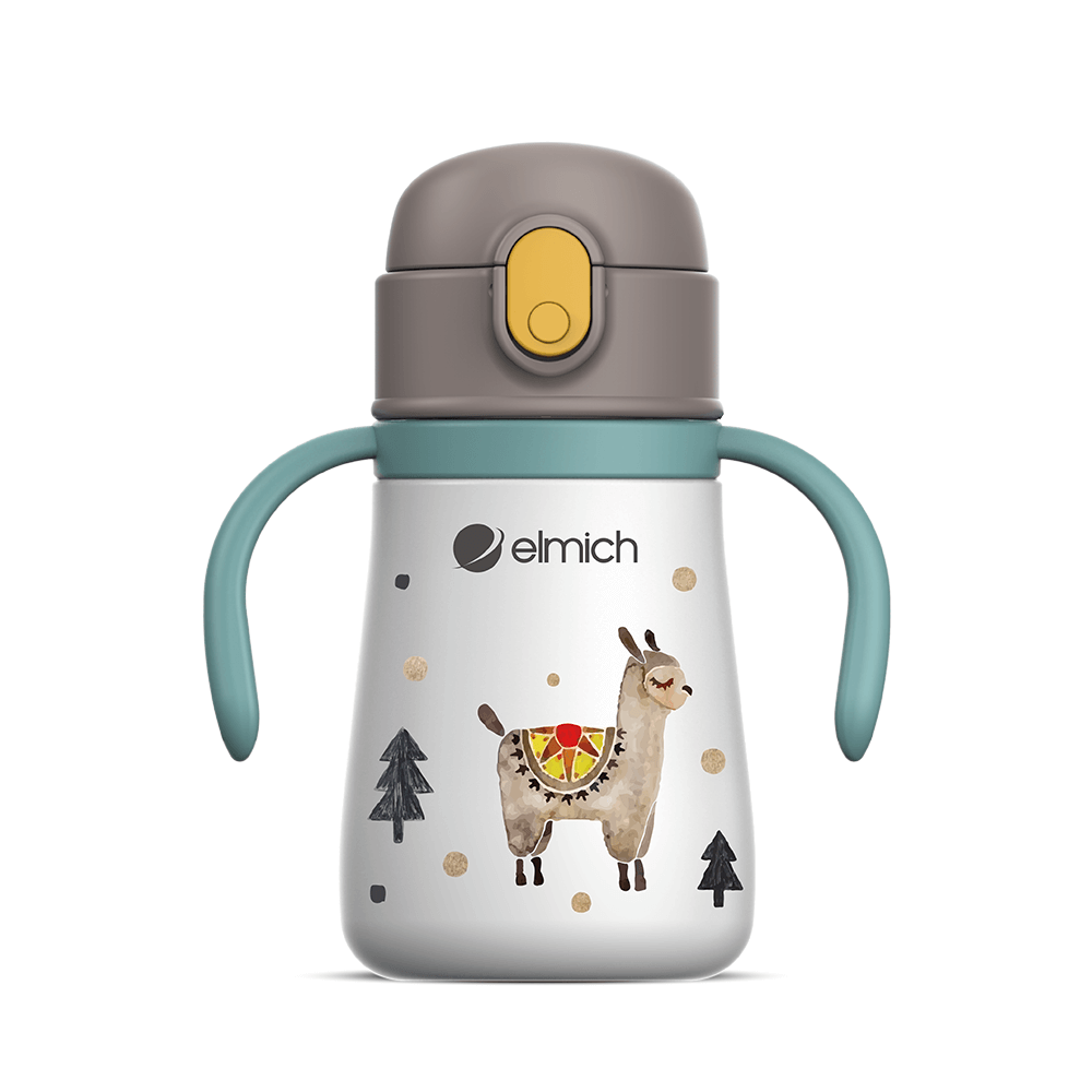 Bình giữ nhiệt cho bé Elmich Baby EL8317 360ml, Hàng chính hãng, inox 316, có ống hút - JoyMall