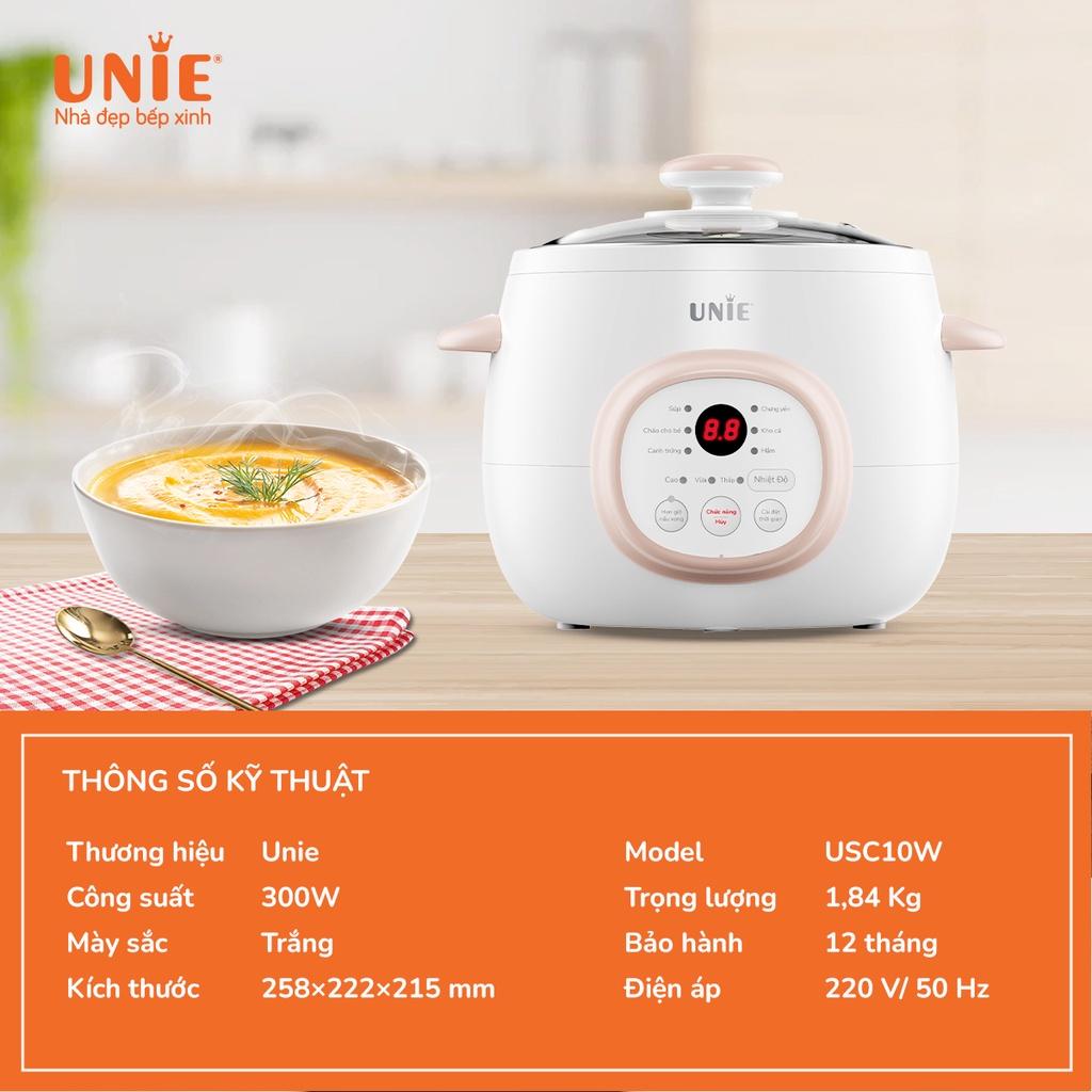 Nồi nấu chậm đa năng UNIE USC10W- 6 Chức năng nấu đa dạng, công suất 300W,dung tích 1L,bảo hành 12 tháng- Hàng chính hãng