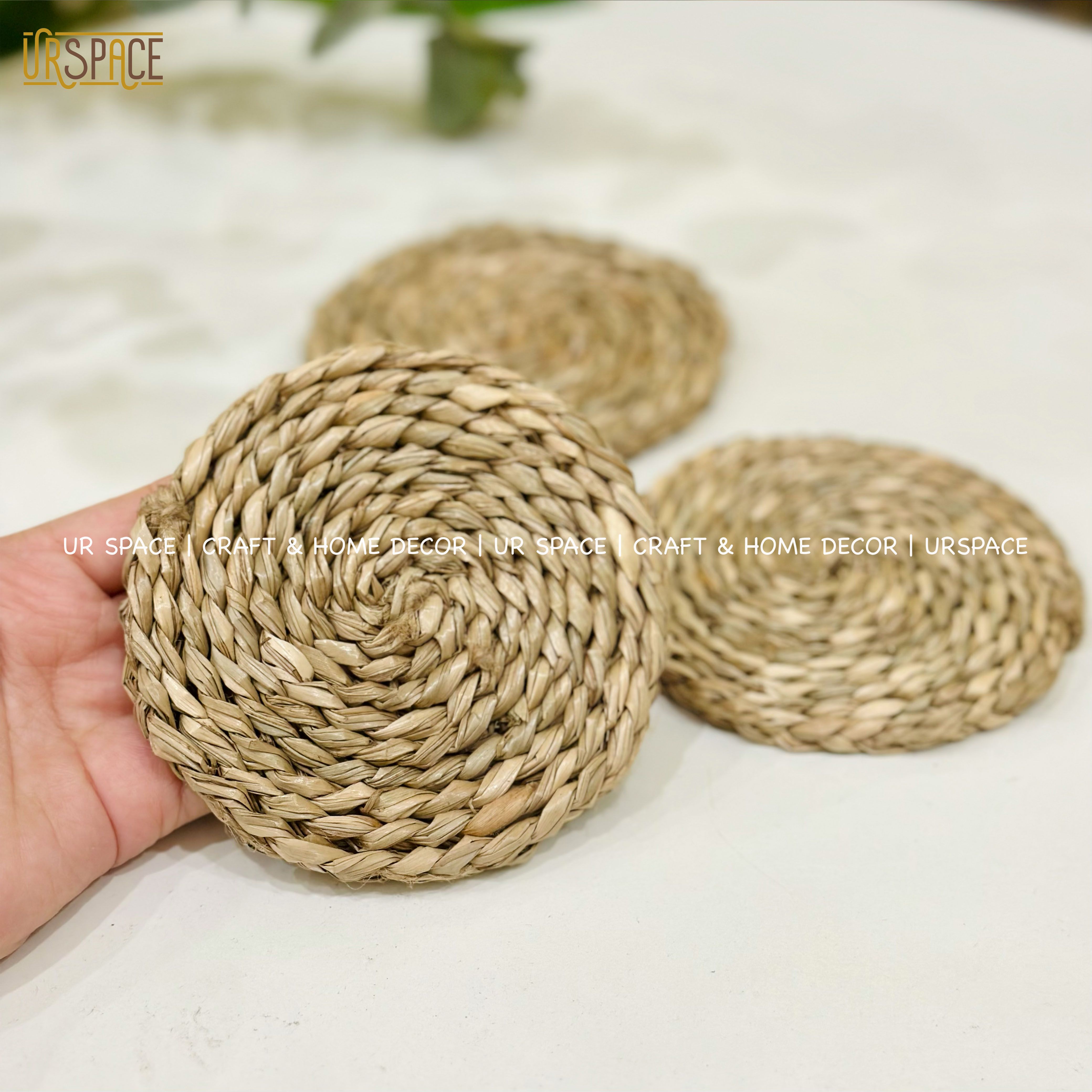 Tấm lót cói URSPACE hình tròn lót ly, chậu hoa trang trí decor / ROUND SEAGRASS PLACE MAT