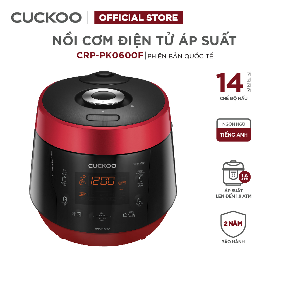 Nồi Cơm Điện Cuckoo CRP-PK0600F/BKRDVN 1.08L - Hàng chính hãng