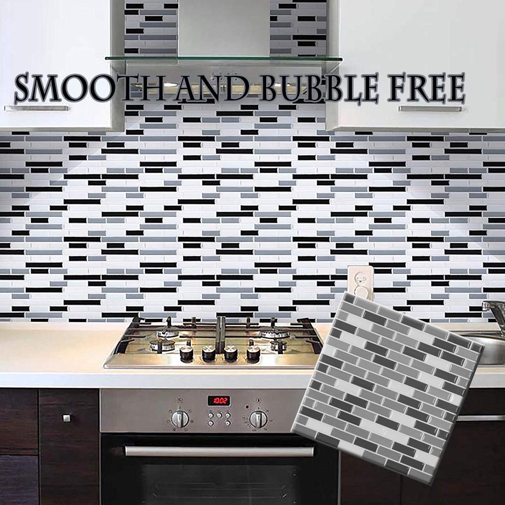 Hình dán tường 3D cho Nhà bếp và Phòng tắm Kính giả gạch men