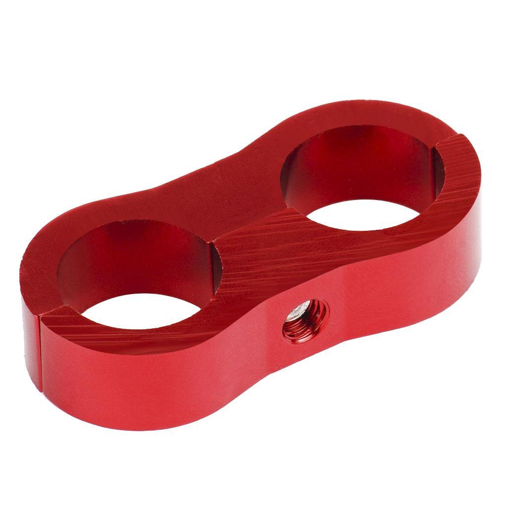 2X Billet Aluminum Dual Oil Fuel Water Line Hose Separator Clamp AN4 Red