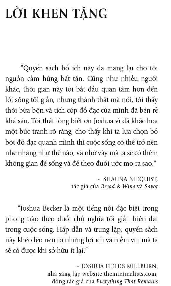 Sống Tối Giản - Tối Thiểu Để Đạt Tối Đa