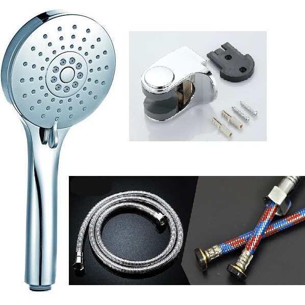Bộ vòi tắm 3 chế độ mạ chrome cao cấp không đường viền