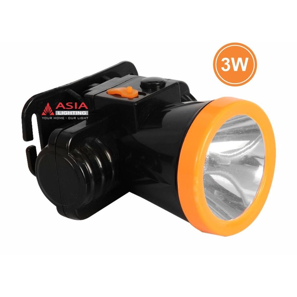 Đèn đội đầu thân đen + cam _Asia Lighting_Hàng chính hãng