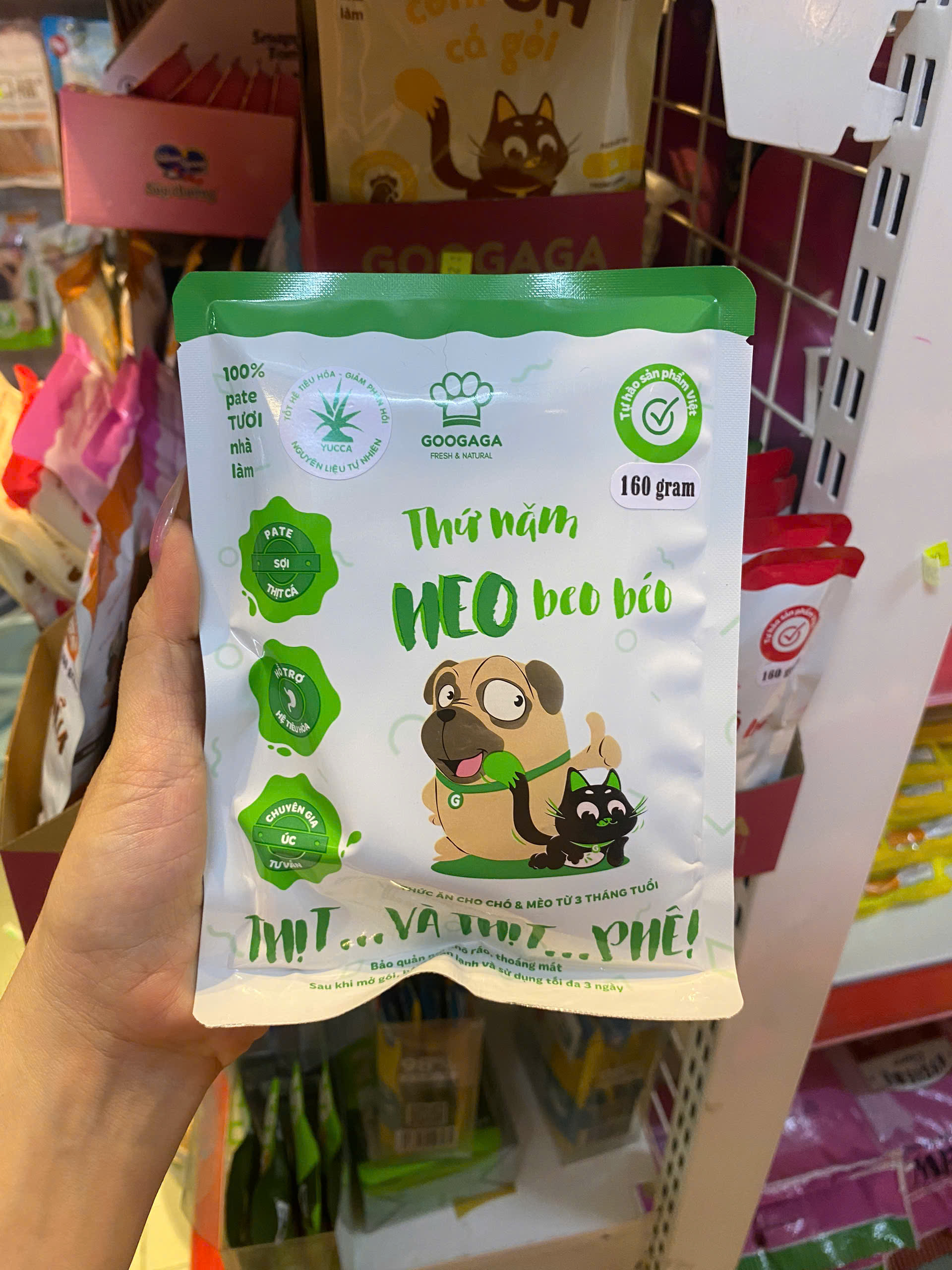 Pate dành cho chó mèo Googaga túi 160g xuất xứ Việt Nam nhiều vị