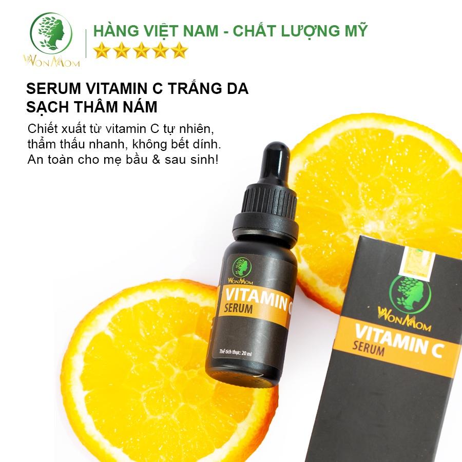 Serum Vitamin C Giúp Trắng Hồng, Tái Tạo Da Mặt Wonmom 20ml