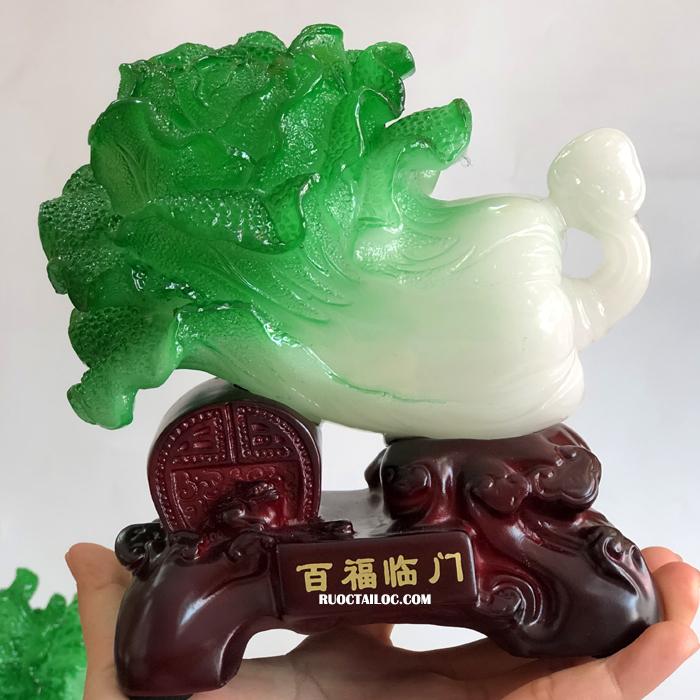 Bắp cải phong thủy để bàn thần tài mini nhiều size 11-16cm