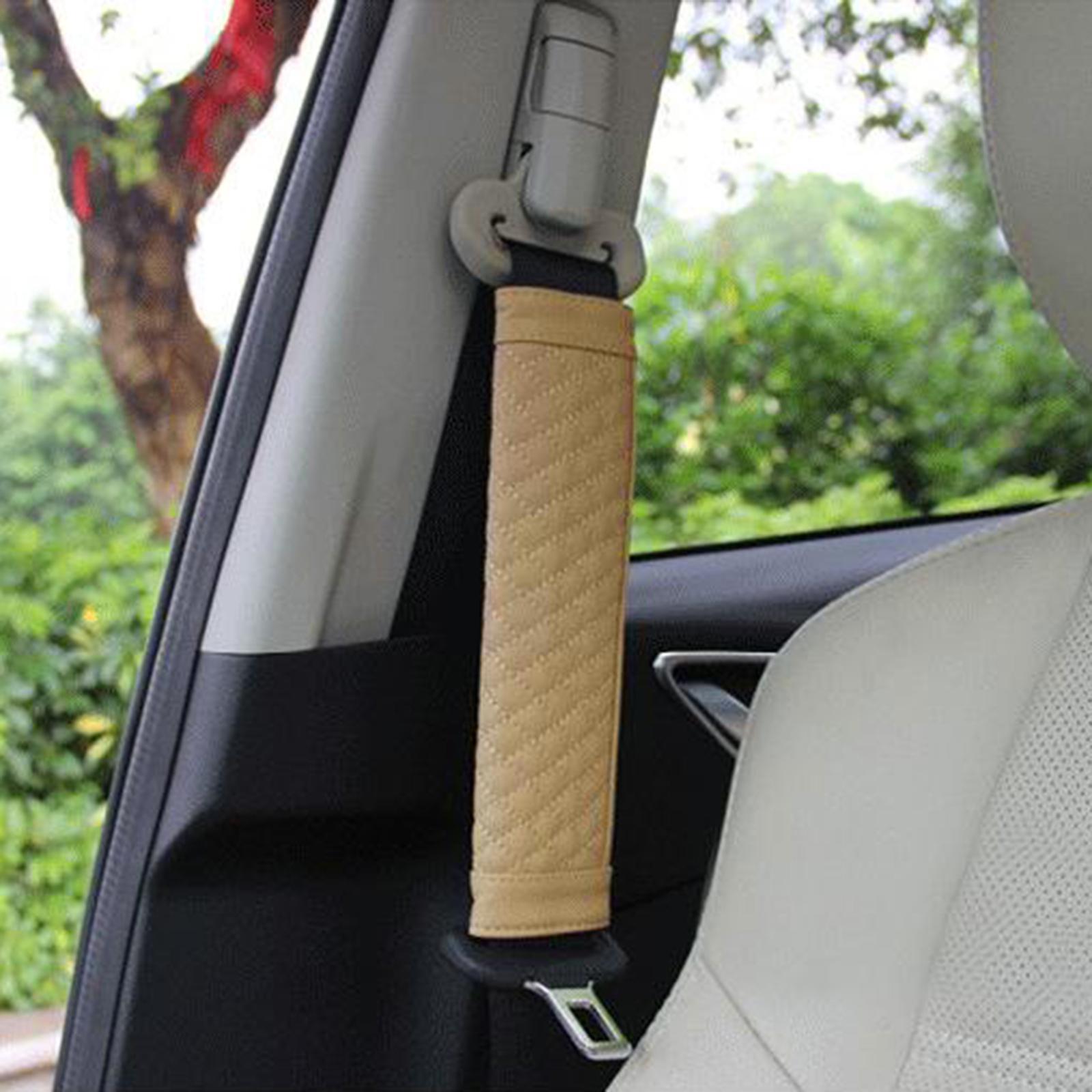 2pcs Stylish Driving Car PU Safety Seat Belt Pads Cover Protector black