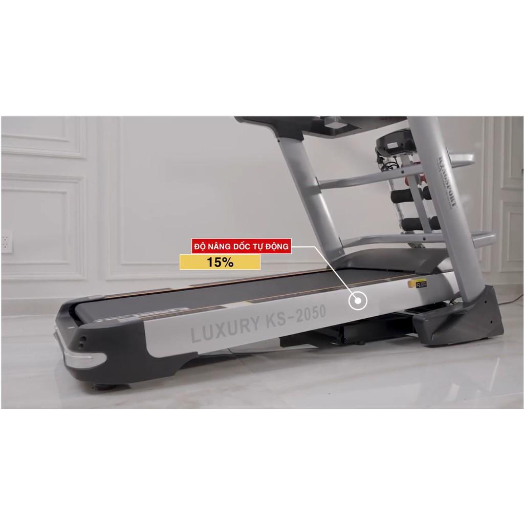 Máy chạy bộ tại nhà KingSport Luxury KS-2050 Đa Năng Có Chức Nâng Dốc Tự Động, Kèm Theo Đai Massage Và Thanh Gập Bụng