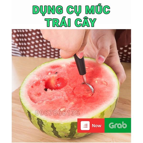 Dụng cụ múc trái cây, tạo hình trái cây 2 đầu bằng innox không gỉ