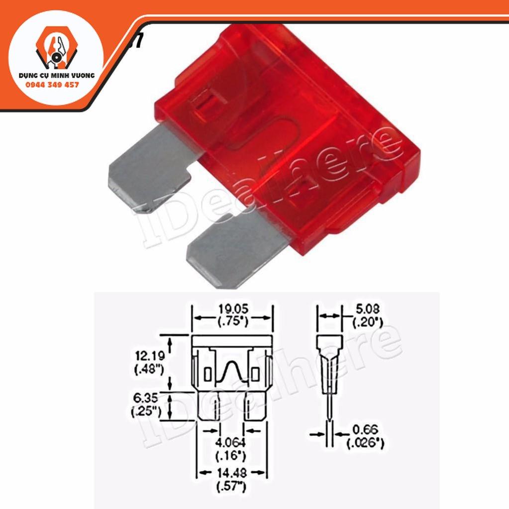 Bộ 100 cầu chì 5A-40A cỡ vừa cho xe hơi với nhiều màu sắc khác nhau