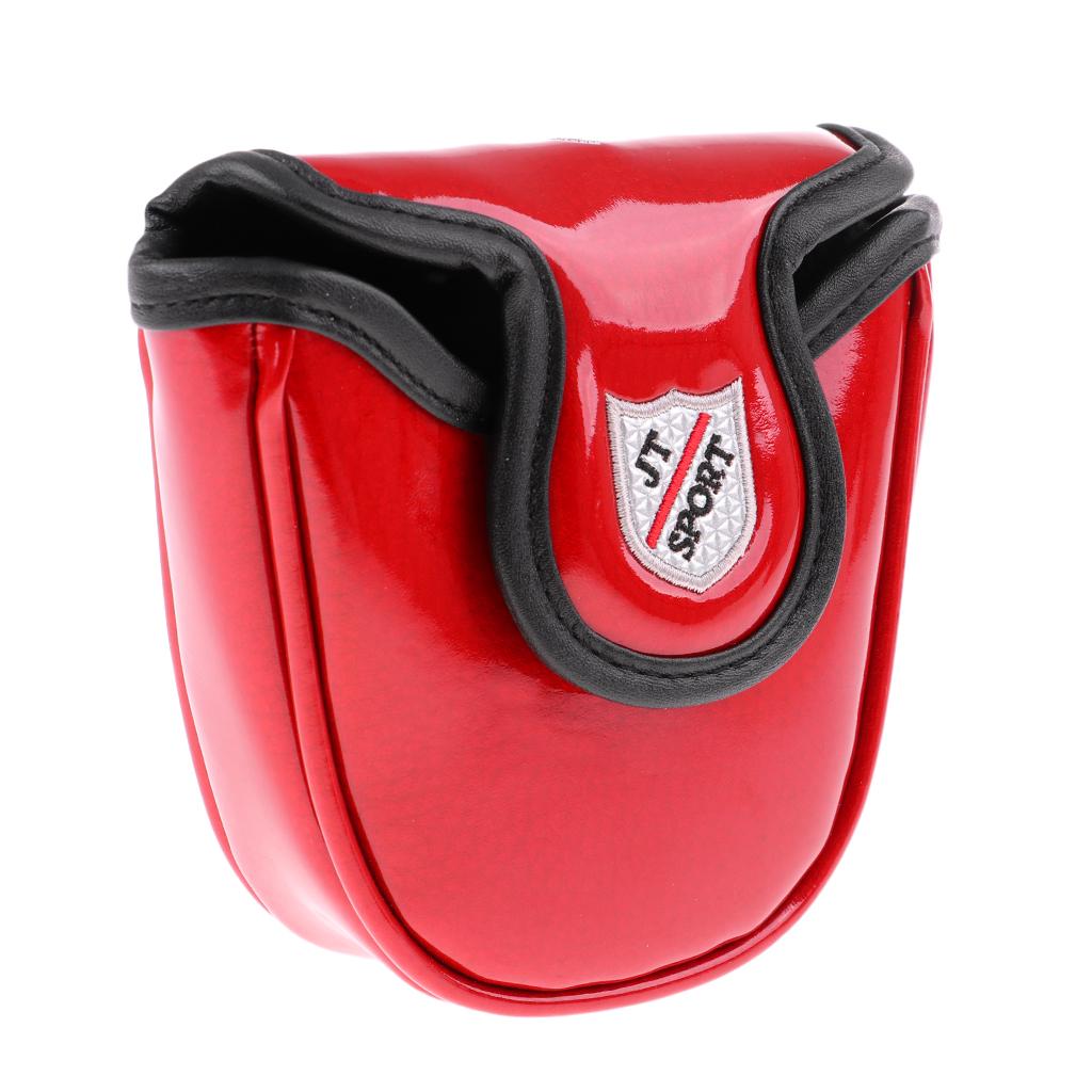 2Pcs Lightweight Golf Mallet Putter Cover, Skull Half-Mallet Headcover with Magnetic Closure - Red and Blue Color