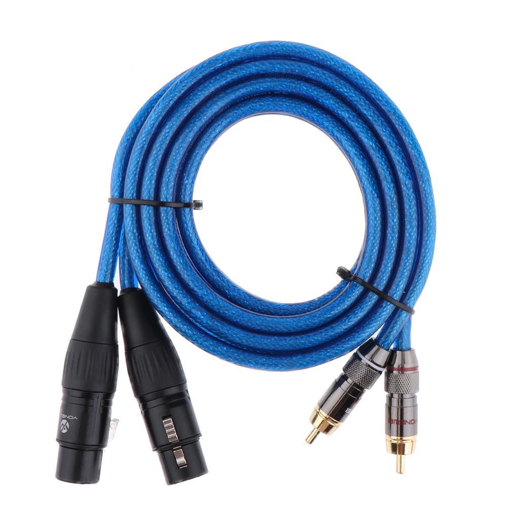 Dual Female XLR to RCA Cable, Heavy Duty 2 XLR Female to 2 RCA Male HIFI Stereo