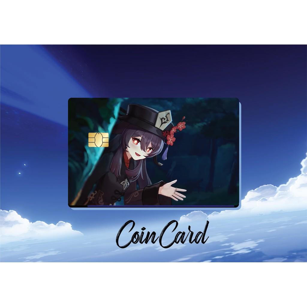 Sticker ,Miếng dán Thẻ ATM, Thẻ Ghi nợ, Tín dụng, Bảo vệ thẻ chung cư hình GENSHIN IMPACT HUTAO