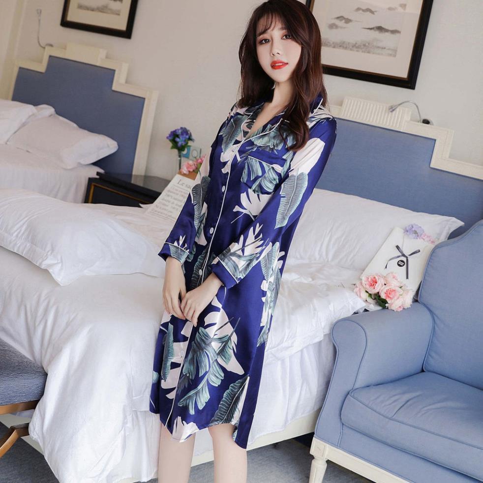 Đầm Ngủ Lụa Lạc Hỷ Đầm Bầu Mặc Nhà Mềm BIG SIZE XL,2XL IVY084