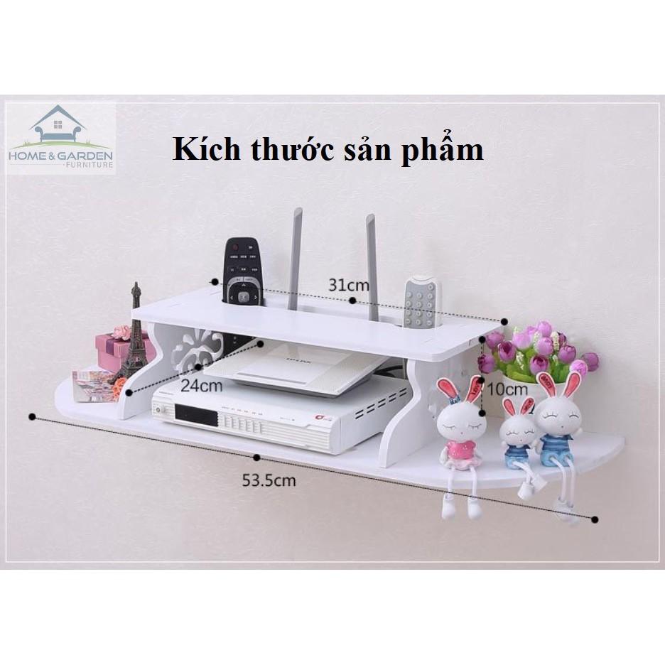 Kệ gỗ treo tường gắn TV Set-top box cao cấp MDF - Home and Garden