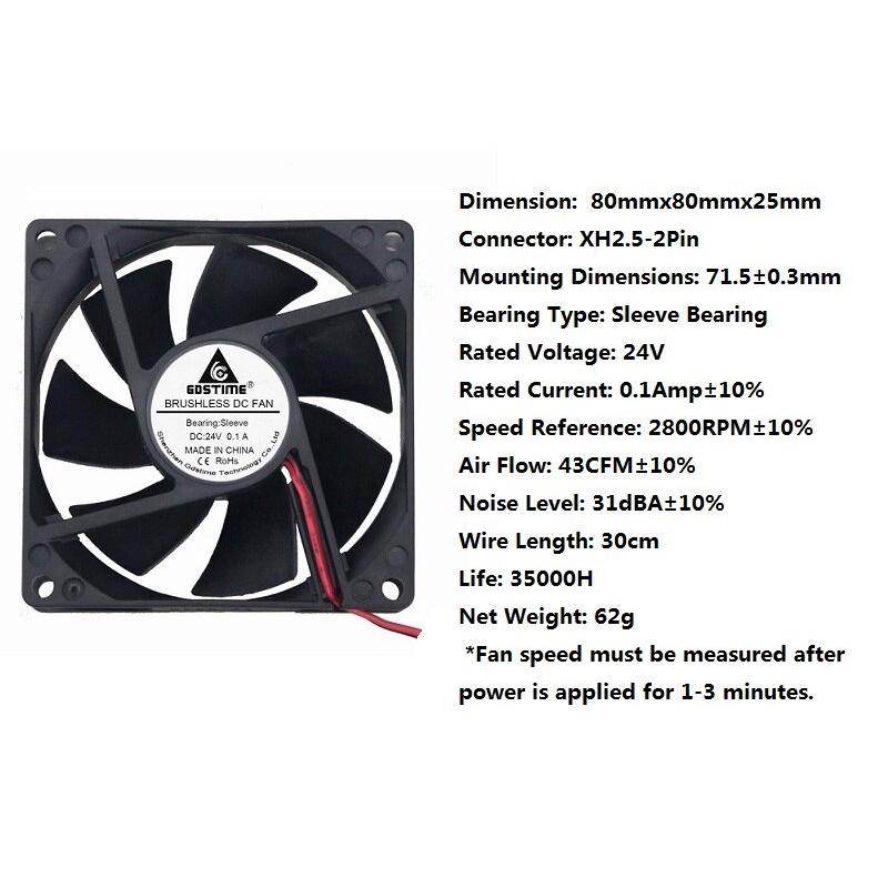 【 Ready stock 】1 Pieces Gdstime 80x80x11mm DC 14V Brushless Motor Cooler PC CPU VGA Cooling Fan 8cm 80mm x 11mm 8011