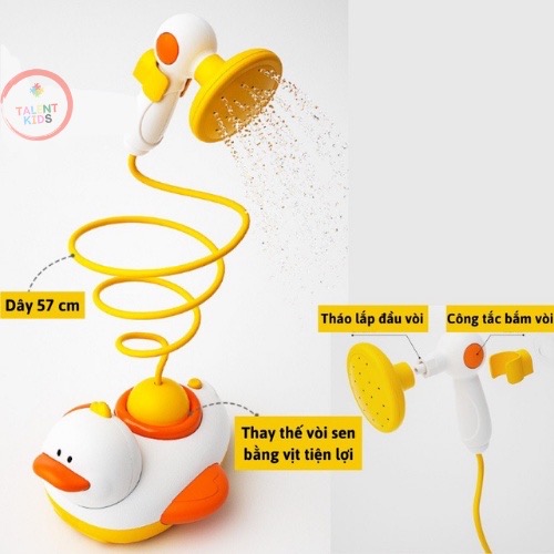 Bộ Đồ chơi nhà tắm Vịt phun nước, Đồ chơi nhà tắm cho bé hình chú vịt ngỗ nghĩnh
