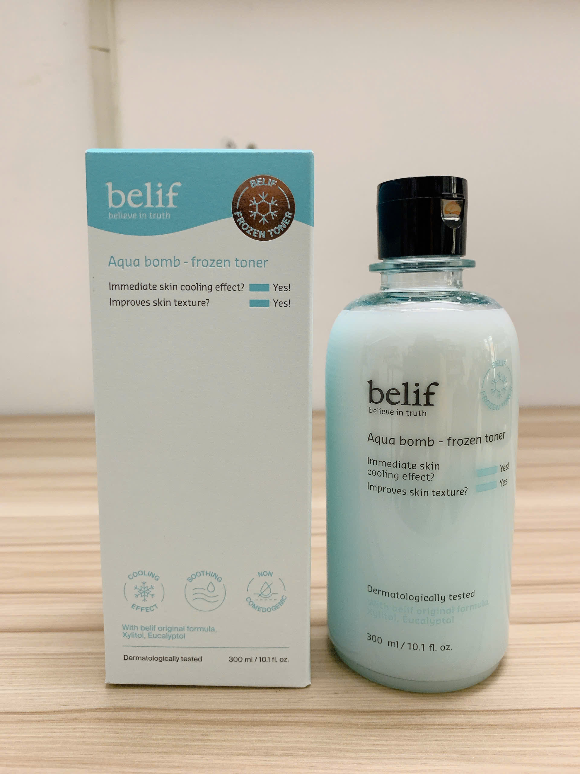 Nước cân bằng làm dịu và thu nhỏ lỗ chân lông cho da nhạy cảm belif Frozen Toner 300ml