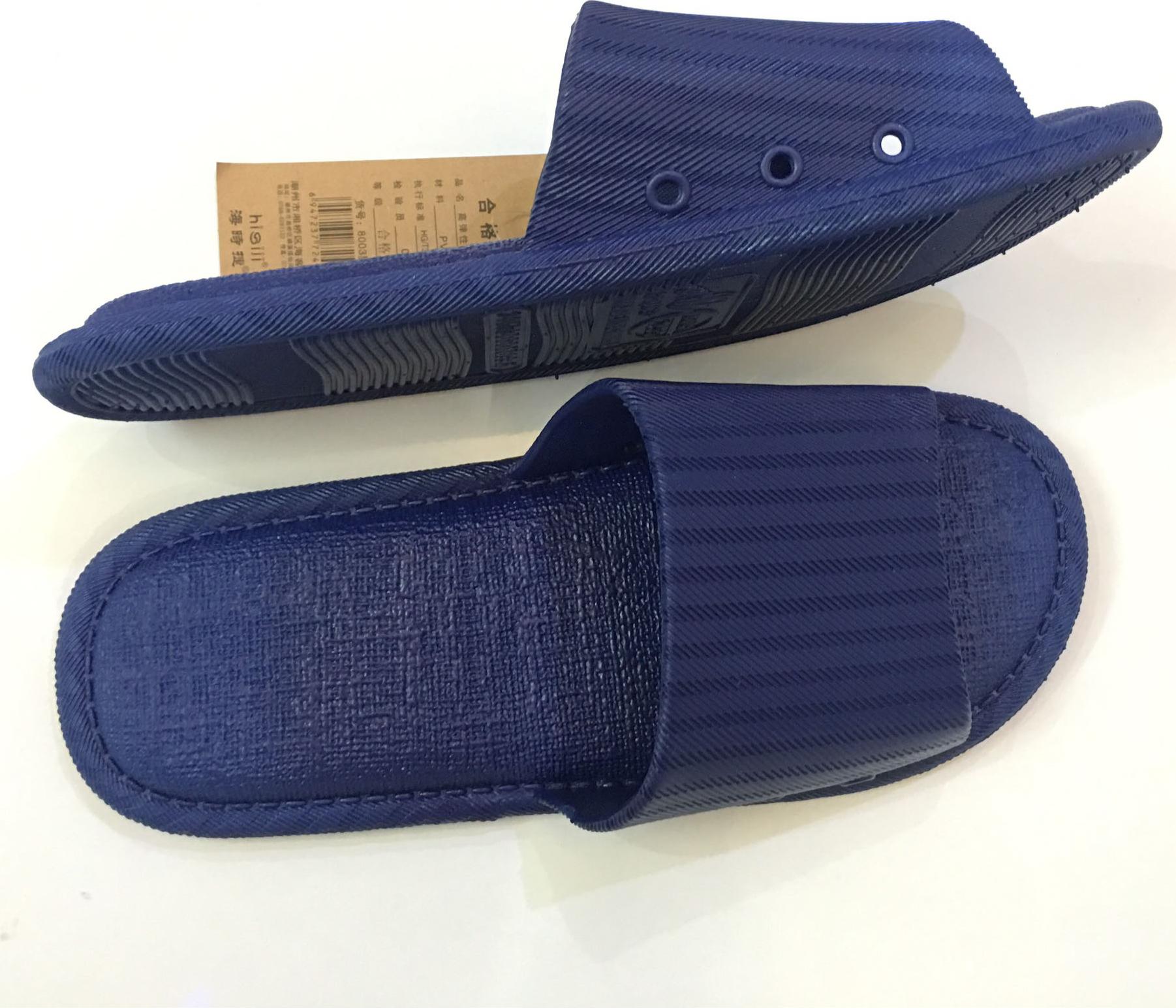 Dép Nhựa Dẻo Quai Ngang Đi Trong Nhà Unisex DTN104 - Xanh Đen