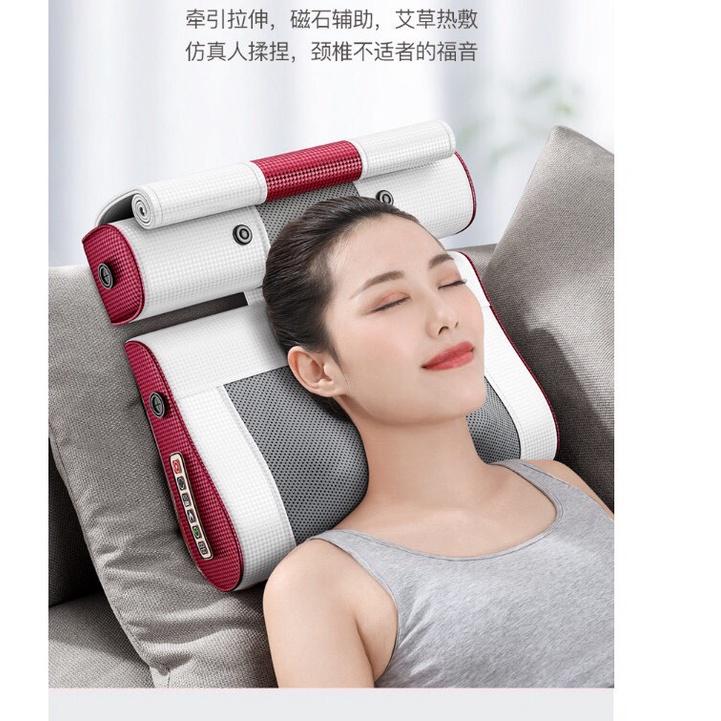 Gối massage hồng ngoại Okato G09 dành cho cổ vai gáy 8 bi, gối mát xa hồng ngoại okato bảo hành 1 năm