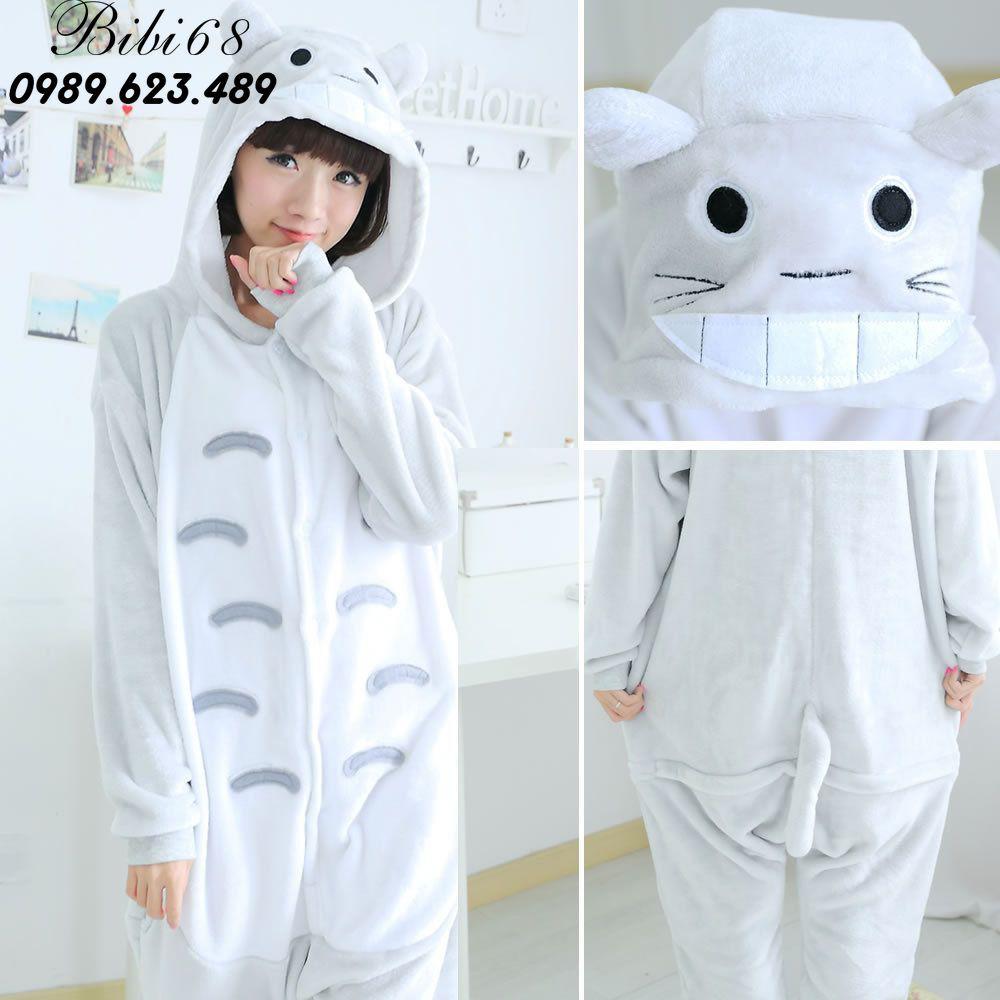 Bộ Đồ hình thú toroto liền thân lông mịn Pijama Cho Người Lớn và Trẻ Em Hoạt Hình Cosplay