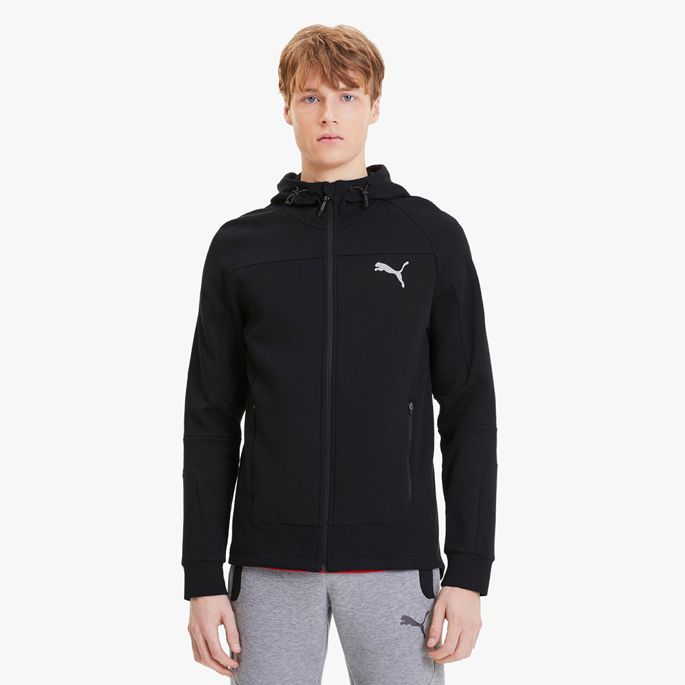 PUMA - Áo hoodie nam có nón phối zip Evostripe 581486-01