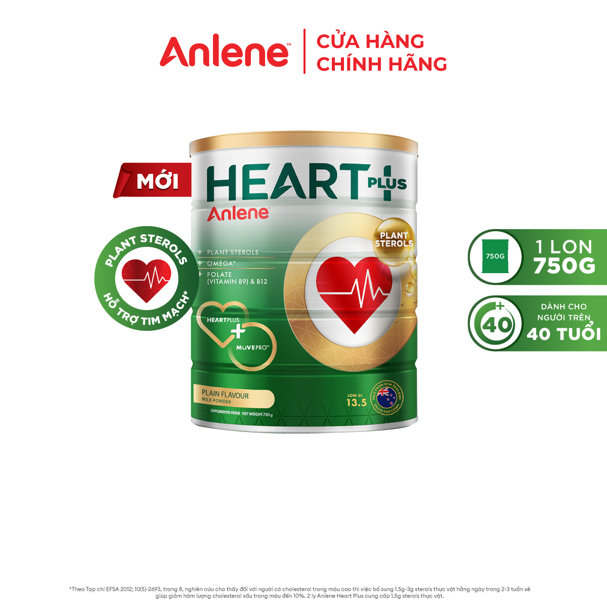 [Tặng 1 lon Anlene Heart plus 350g] Combo 2 Sữa bột Anlene Heart plus với dưỡng chất chăm sóc sức khỏe tim mạch